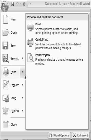 Then, we ll use the Print gallery item two different ways: first, to get to the Print dialog;