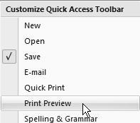 Exercise Customize the Quick Access Toolbar In this exercise, we ll customize the Quick Access Toolbar using three different methods.