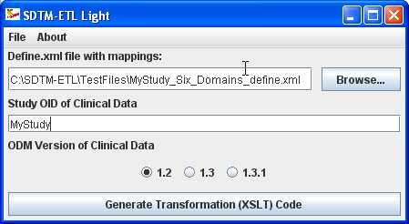 Offline execution of existing mappings Once a set of mappings is ready, it can be advantageous to be able to execute the mappings offline, i.e. from a batch file, so without needing to start the SDTM-ETL graphical interface.