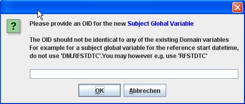 It is important that such global variables are not given an OID that is already used in any of the other domains.