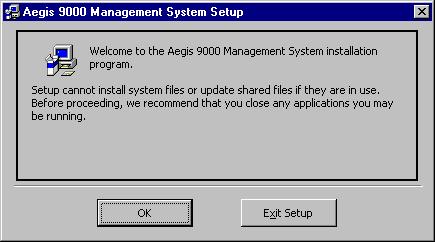 Double Click the screen shows as on figure 2.1 Figure 2.1 Step 2 Click on 3 Install AeGIS 9000 Series Management Software Ver 5.0 the screen shows as on figure 2.2 Figure 2.