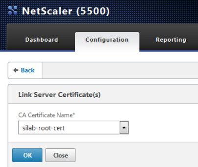 Traffic Management > SSL > Certificates and select the newly-installed