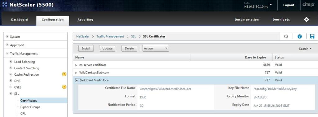 com In the following example, the internal certificate uses WildCard.Merlin.