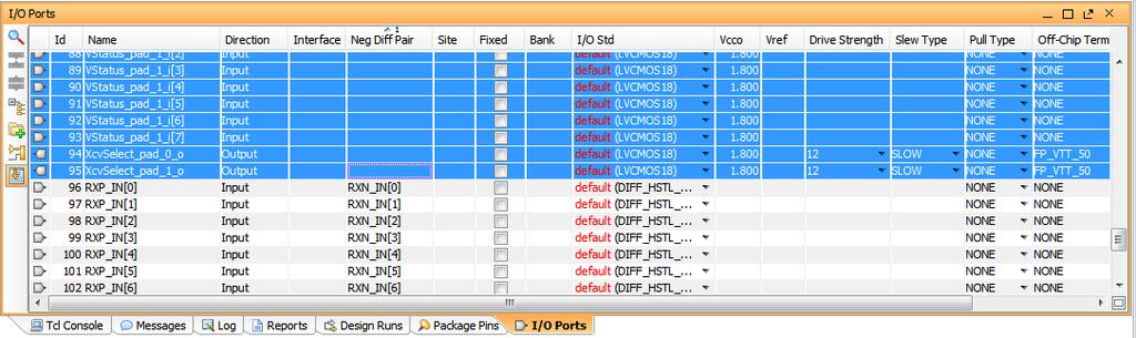 Step 2: Configuring I/Os and Setting I/O Standards Step 2: Configuring I/Os and Setting I/O Standards You can use the Vivado IDE to interactively sort and select I/O ports to assign the proper I/O