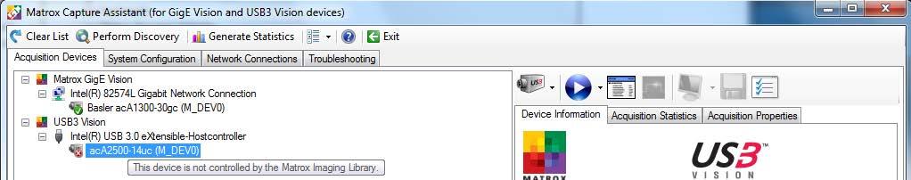 If a previously installed Basler USB3 Vision device driver has been manually removed and the camera can t be allocated
