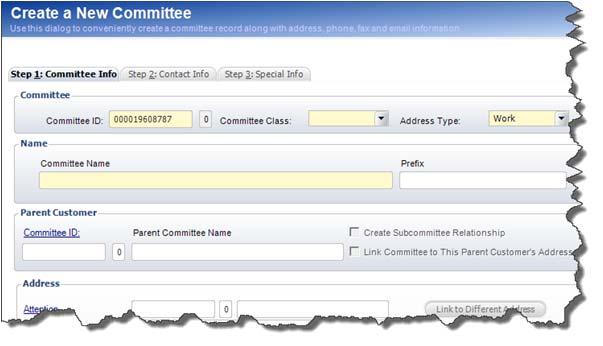 The Committee ID is system generated, but it can be changed if necessary. 4.