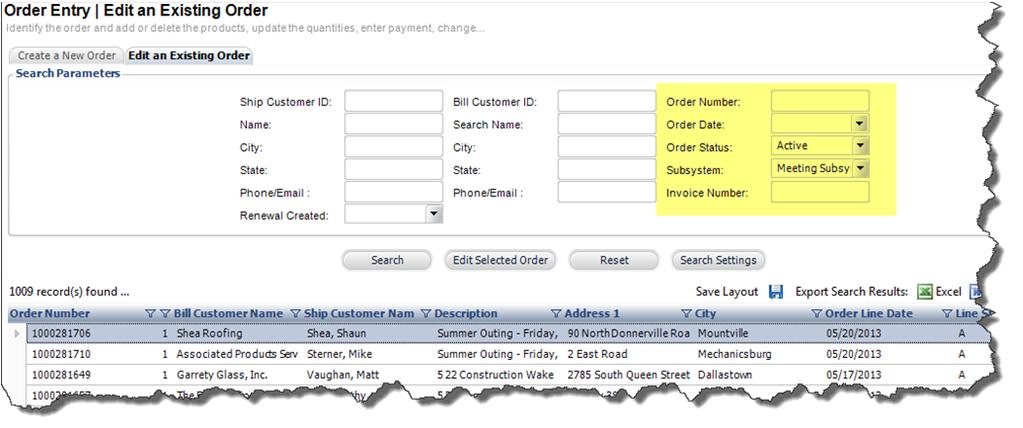 WORKING WITH ORDERS The Order Entry screen lets you place orders and track activities for products and memberships.