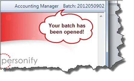 REVIEWING A BATCH 1. Select Accounting > Batch Control from the toolbar. 2. Search for a batch and double-click it.