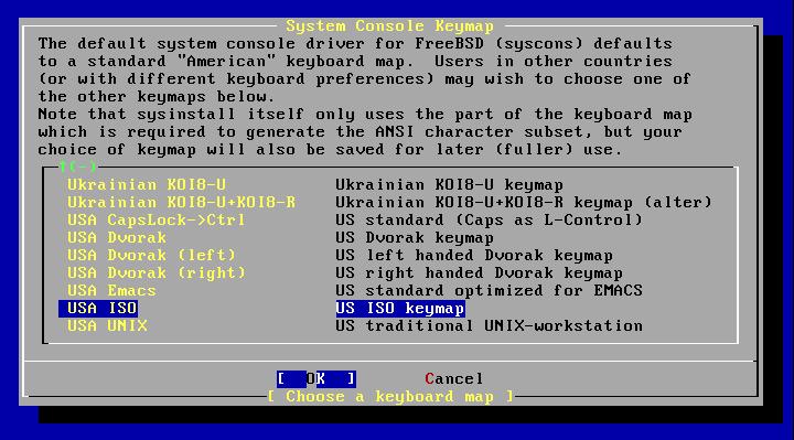 3. Booting from CD (5) Use USA ISO keymap