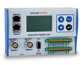17 CSP2008 - Universal controller for up to six sensor signals The controller CSP2008 has been designed to process 2 to 6 both optical and other sensors from Micro-Epsilon (6 digital or 4 analogue
