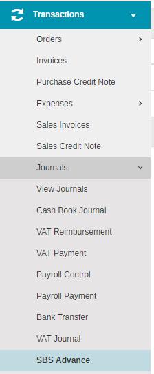 5. SBS Advance Journal using VAT It is now possible to select a VAT Code on a SBS Advance Journal this is