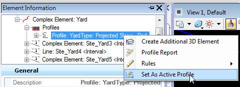 3. Here are the relevant tool settings for the Yard: Point Selection All Profile Adjustment None Slope 8% (positive is up, negative is down) Vertical Offset 0 Name Yard Profile Element Template