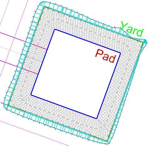 9. At the Select Side prompt, place a data point outside the yard so that the tie slope ties into the ground outside the shape. 10.