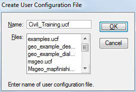 d. Key in Civil_Training within the Name field and click OK. Another dialog box opens. e. Define the Project location by clicking the Select button. f. Browse to C:\Bentley Training\Civil Training Workspace\ or to the location where you saved the training workspace.