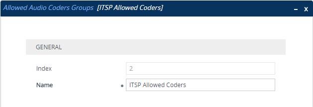 Microsoft Skype for Business & ITSP SIP Trunk The procedure below describes how to configure an Allowed Coders Group to ensure that voice sent to the ITSP SIP Trunk uses the G.