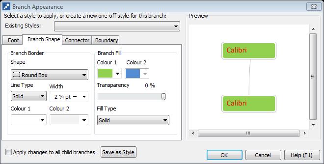University of Brighton Information Services 6.2 Editing the appearance of one branch Click once on the branch you want to edit to select it.