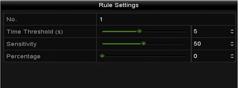 Step 1 Enter the VCA settings interface. Menu> Camera> VCA Step 2 Select the camera to configure the VCA. You can click the checkbox of Save VCA Picture to save the captured pictures of VCA detection.