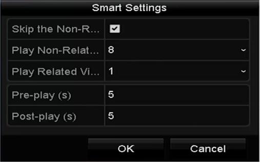 characters Step 5 Set the rules and areas for smart search of VCA event or motion event.
