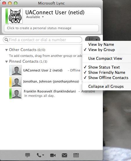 Setting Display Options If you click on the View Menu, you can change how your contacts are displayed.