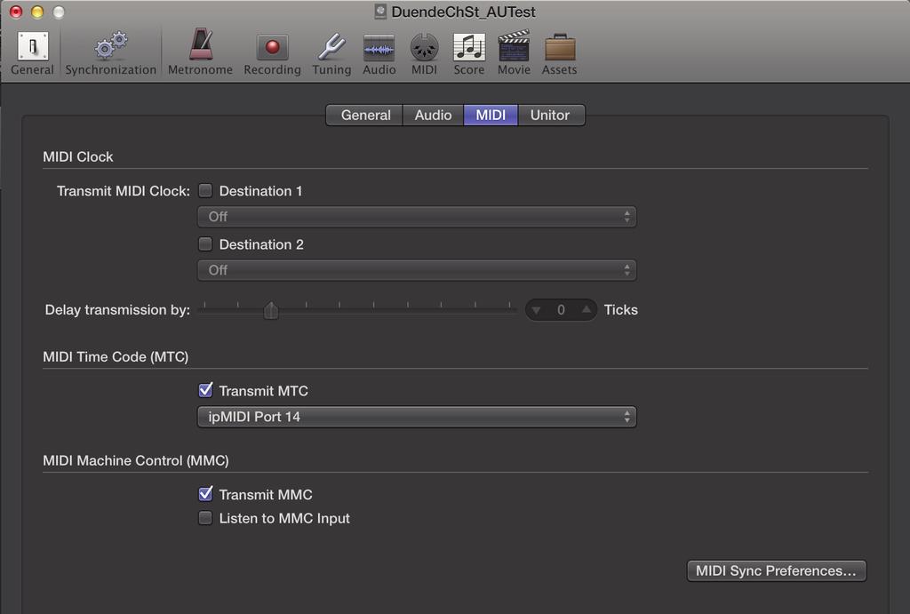 Section 5 Setting Up Your DAW Preferences/Control Surfaces Setup menu: If you have automation, set the MMC midi port in File / Project Settings / Synchronisation / MIDI to ipmidi