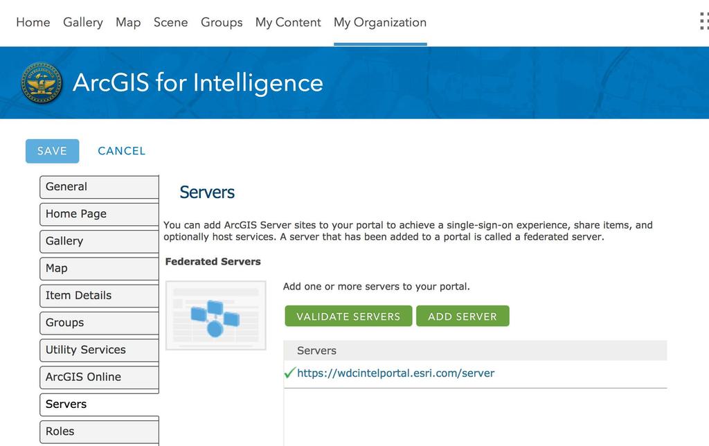 Portal and the ArcGIS Server site, and