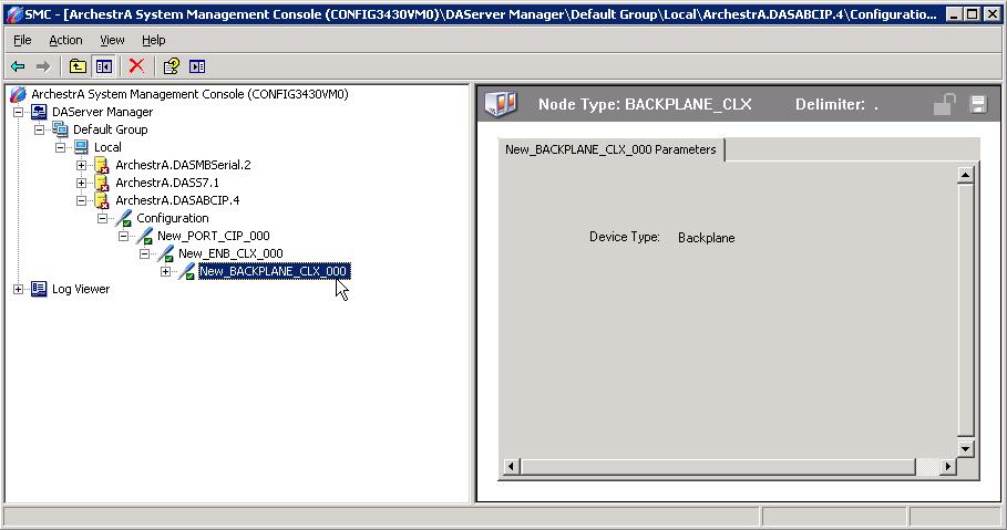 Configuring ABCIP DAServer Ports 41 BACKPLANE_CLX Object The BackPlane_CLX object represents the physical backplane of an Allen-Bradley ControlLogix controller chassis.