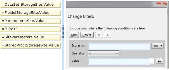 To set a filter on the dataset 1. Open a report in Design view. 2. Right-click a dataset in the Report Data pane and then click Dataset Properties. The Dataset Properties dialog box opens. 3.