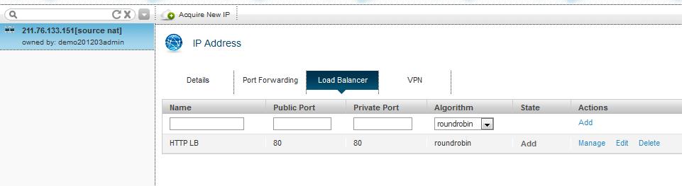 Name: Enter name of the load balancing rule Public Port: specify the external port Private Port: specify the