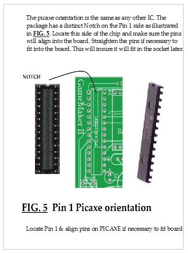 Step 4 - Mounting the 28 pin IC socket Mount the IC socket as shown in FIG. 5. Pay close attention to the notch in the socket.