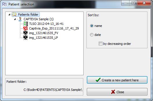 In the patient s manager, a Captevia file should be