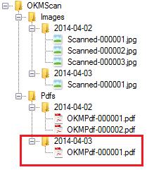 Scanner Tool Page 13 of 38 The PDF file will be created into a folder structure based on the current date ( year-month-day) into