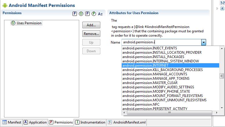 Permissions are granted by the user when the application is installed, not while it's