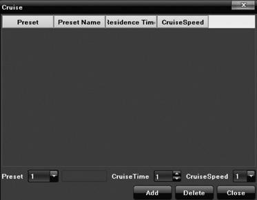 PTZ Control Screen Preset: Rotate the camera to a specific angle and position and save the setting by selecting a preset number in the dropdown list.
