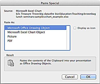 source YES: Microsoft Office Drawing Object PDF NO: Microsoft Excel Chart Object Picture