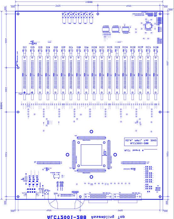 Mechanics for 288-channel version The material in this section is to document the hole locations for mounting the 288