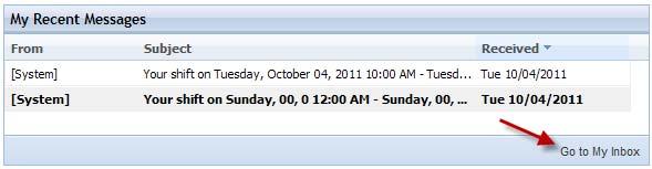 To view details about your worked shifts, click the Go to My Timecard link.