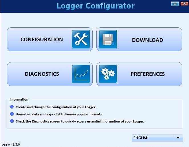 CONFIGURATION AND DATA DOWNLOAD SOFTWARE The configuration software (Configurator) allows you to configure DataLogger, download and export recorded data and read input channels and status information.