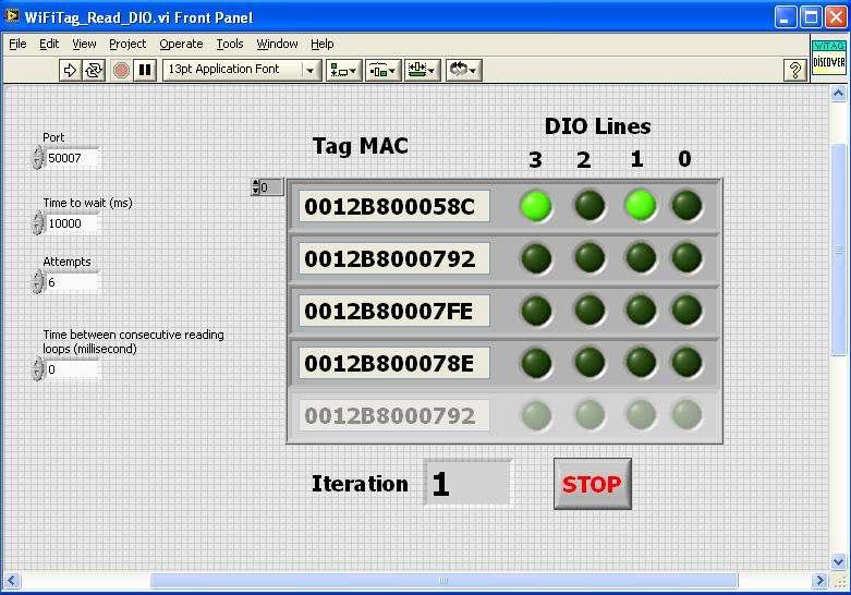 15 Tag4M Datasheet Power the tag. Run WiFiTag_Read_DIO VI.