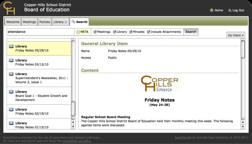 Chapter 8 Searching Search results will display as shown in the figure below. 5. Click on the desired item in the results list to view its content.