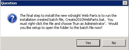 Installing winsight Web Services and Web Parts (SharePoint Tier) 8. After the installation is completed, click Finish.