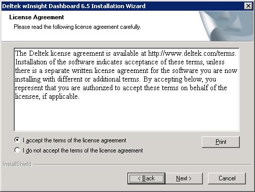 Installing winsight Web Parts (SharePoint Tier) 3. On the License Agreement page, accept the terms of the license agreement. Then click Next. 4.