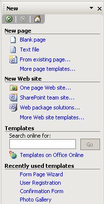 Hình VIII.31. Khung New 2. Click hyperlink More Web Site Templates. Hộp thoại Web Site Templates mở ra với tab General nằm trên cùng.
