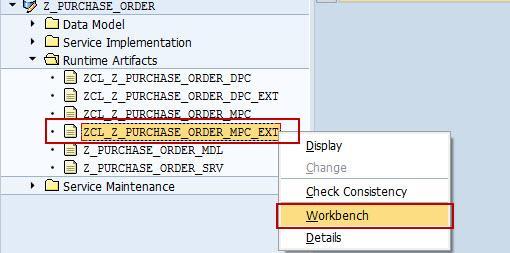 2. Right click on the MPC_EXT class and click on Workbench from the options. 3. Click on Edit option for the class. 4.