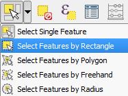 To select both islands simultaneously, activate the button "Select Features by Rectangle" and use the cursor to make a rectangle around the