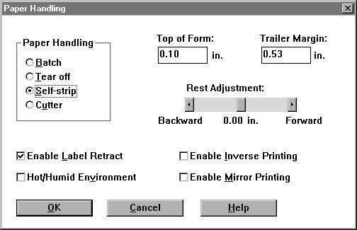 EasyCoder and 4440 Printer Self-Strip/Batch Takeup User s Manual Configuring Your Printer for Self-Strip or Batch The following procedure explains how to use PrintSet to enable either Self-Strip or