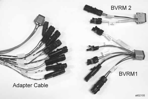 Figure 3 Hardi Adapter Cable - left BVRM 2 Adapter Cable top right BVRM 1 Adapter Cable bottom right 3.