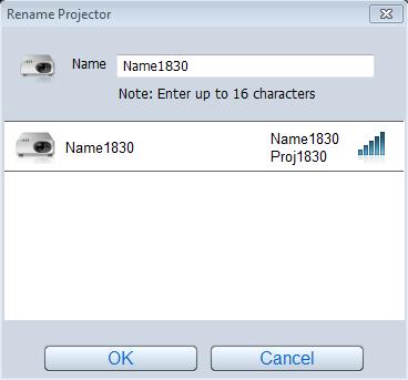 1 On the <Registered Projectors> screen, right-click the name of the device or group to be changed.