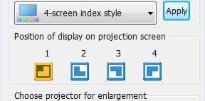 3 Click the number of the desired image display position. zselect where on the index screen (sub screen) the image is to be displayed. 1 2 3 4 1 2 3 4 4 Click in the launcher.