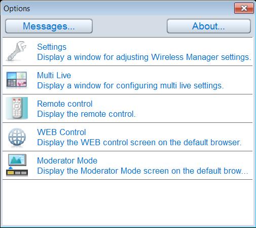 Moderator mode In this mode, a moderator can use the remote control or the WEB Control screen to select which terminal to display in full screen via the device.