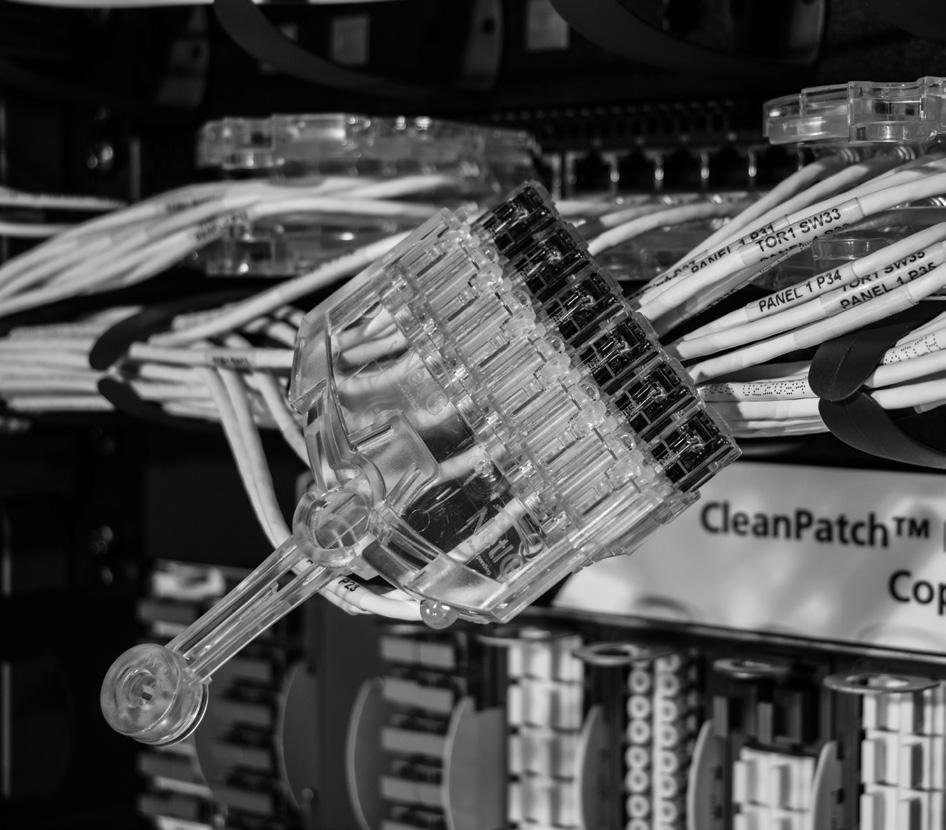 CleanPatch MODULAR PRE-TERMINATED COPPER SOLUTION CleanPatch (patent pending) pre-terminated solutions provide high-density data transport interconnections for network switches and patch panels